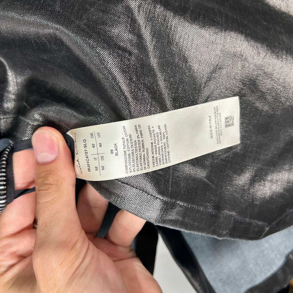 Rick Owens Black Wax Fog Pocket Jacket SS23  Size 42