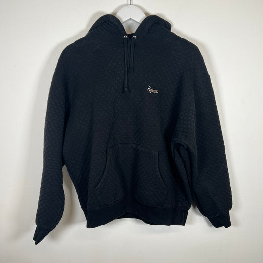 Supreme Black Quilted Hoodie Sz M