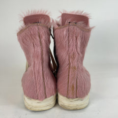 Rick Owens Pink Ponyhair High-Top Ramones