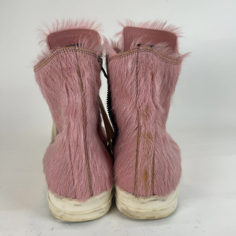 Rick Owens Pink Ponyhair High-Top Ramones