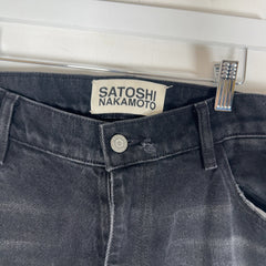Satoshi Nakamoto Enduro Padded Distressed Black Jeans