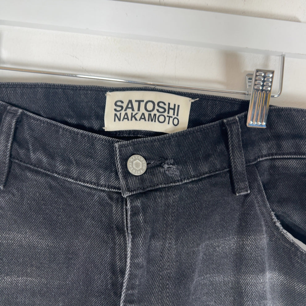 Satoshi Nakamoto Enduro Padded Distressed Black Jeans