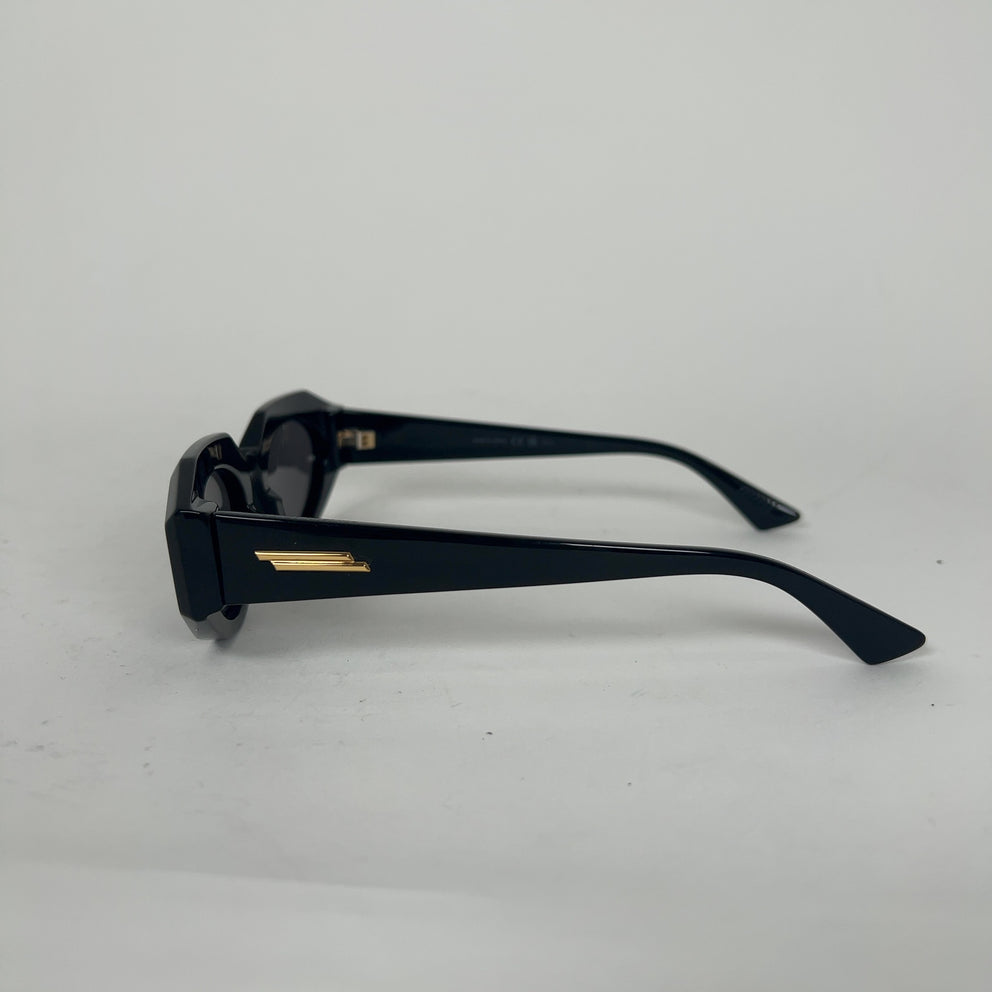 Bottega Veneta Structured Cat Eye Logo Sunglasses