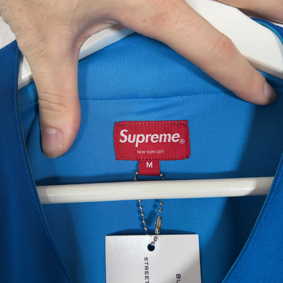 Supreme Blue Striped Button-Up Baseball Jersey