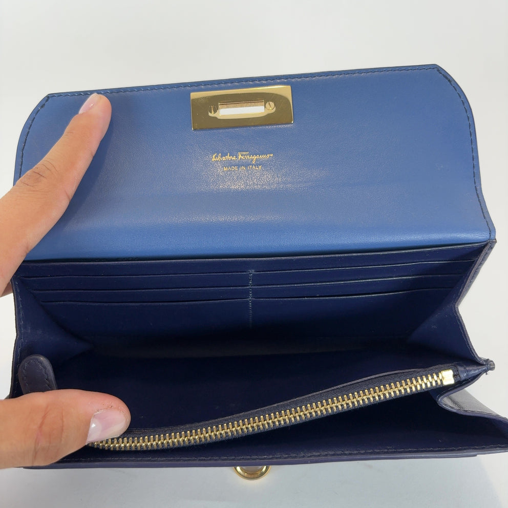 Salvatore Ferragamo Two Tone Long Wallets