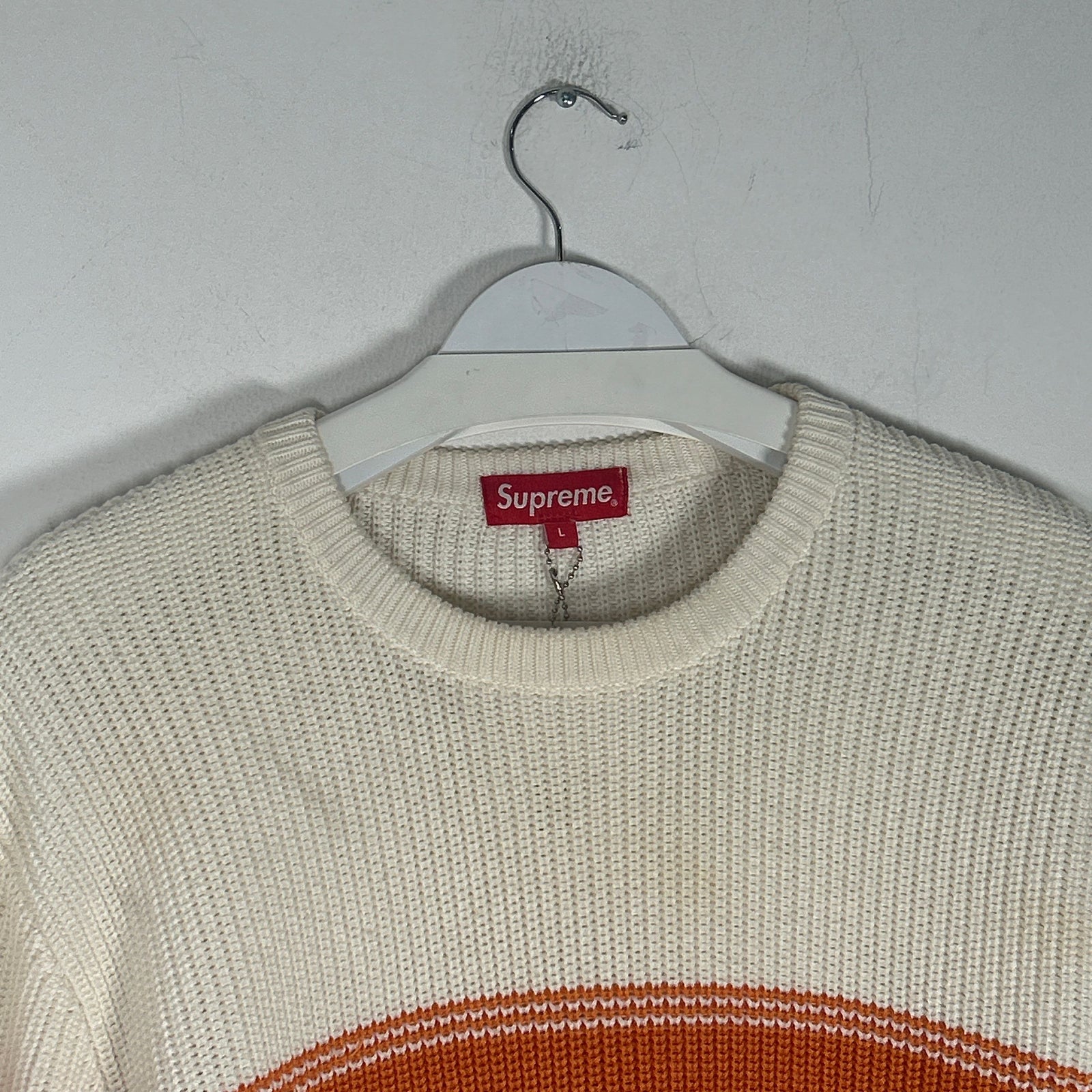 Supreme Creme/Orange Knit Sweater Size L