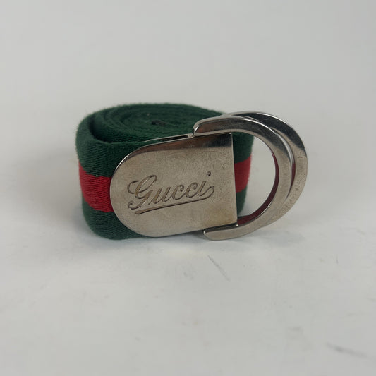 Gucci Web Stripe D-Ring Belt