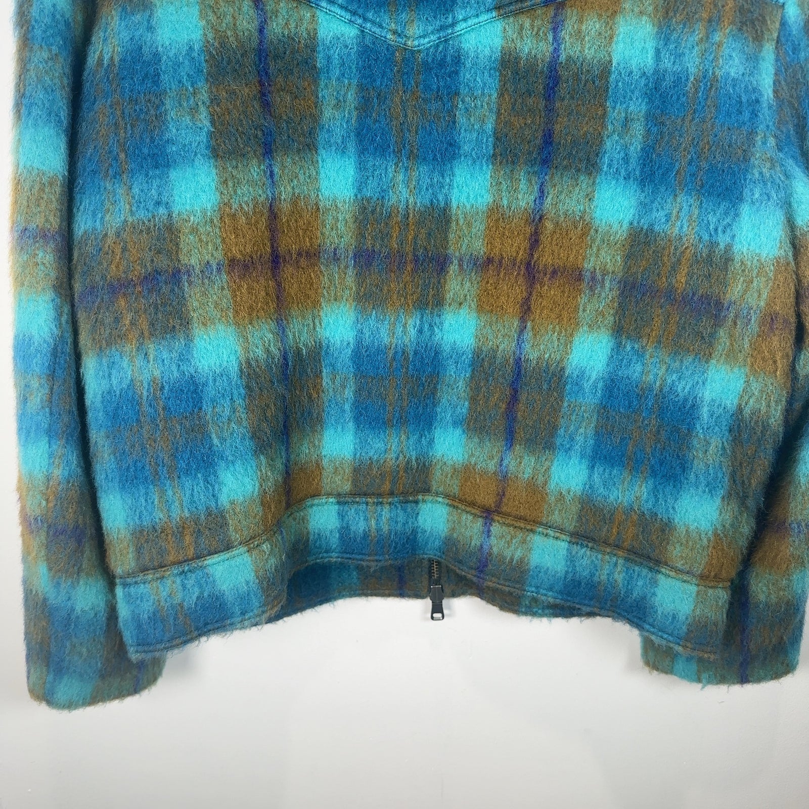 Andersson Bell Artois Harry Check Shaggy Mohair Wool Jacket
