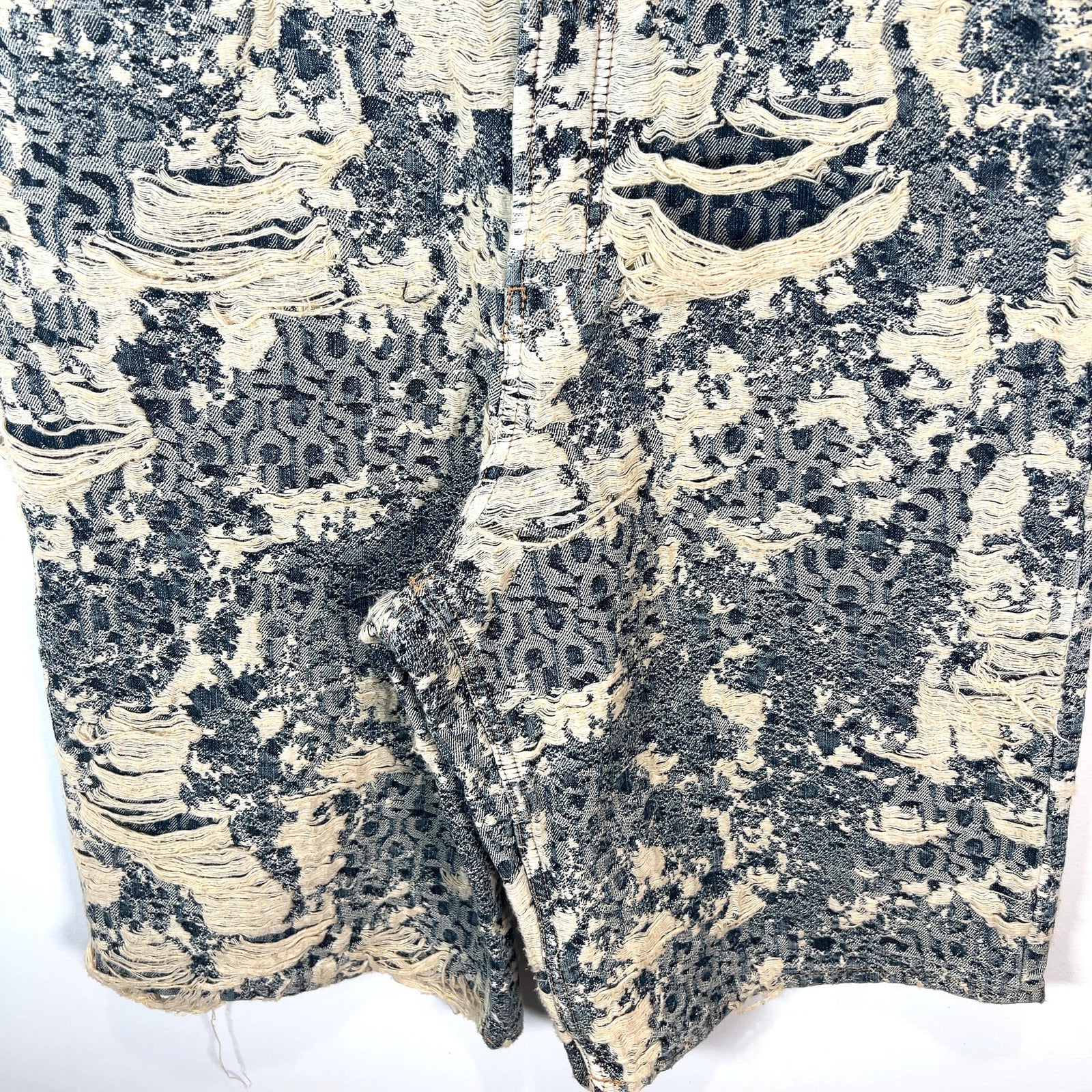 Acne Studios Distressed Mongram Denim Shorts