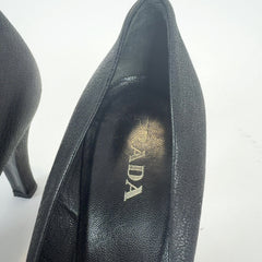Prada Black Cutout Heels