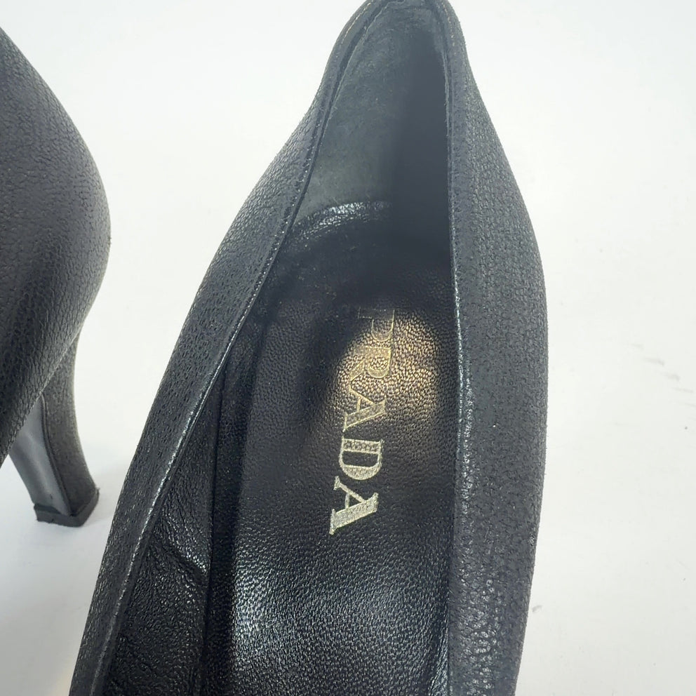 Prada Black Cutout Heels