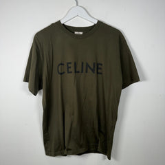 Celine Green Spell Out Logo T-Shirt