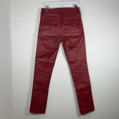 Rick Owens LIDO SS24 'Cardinal Red' Tyrone Cut Waxed Jeans