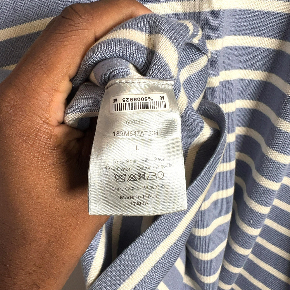 Dior SS21 Striped Logo Knit T-Shirt