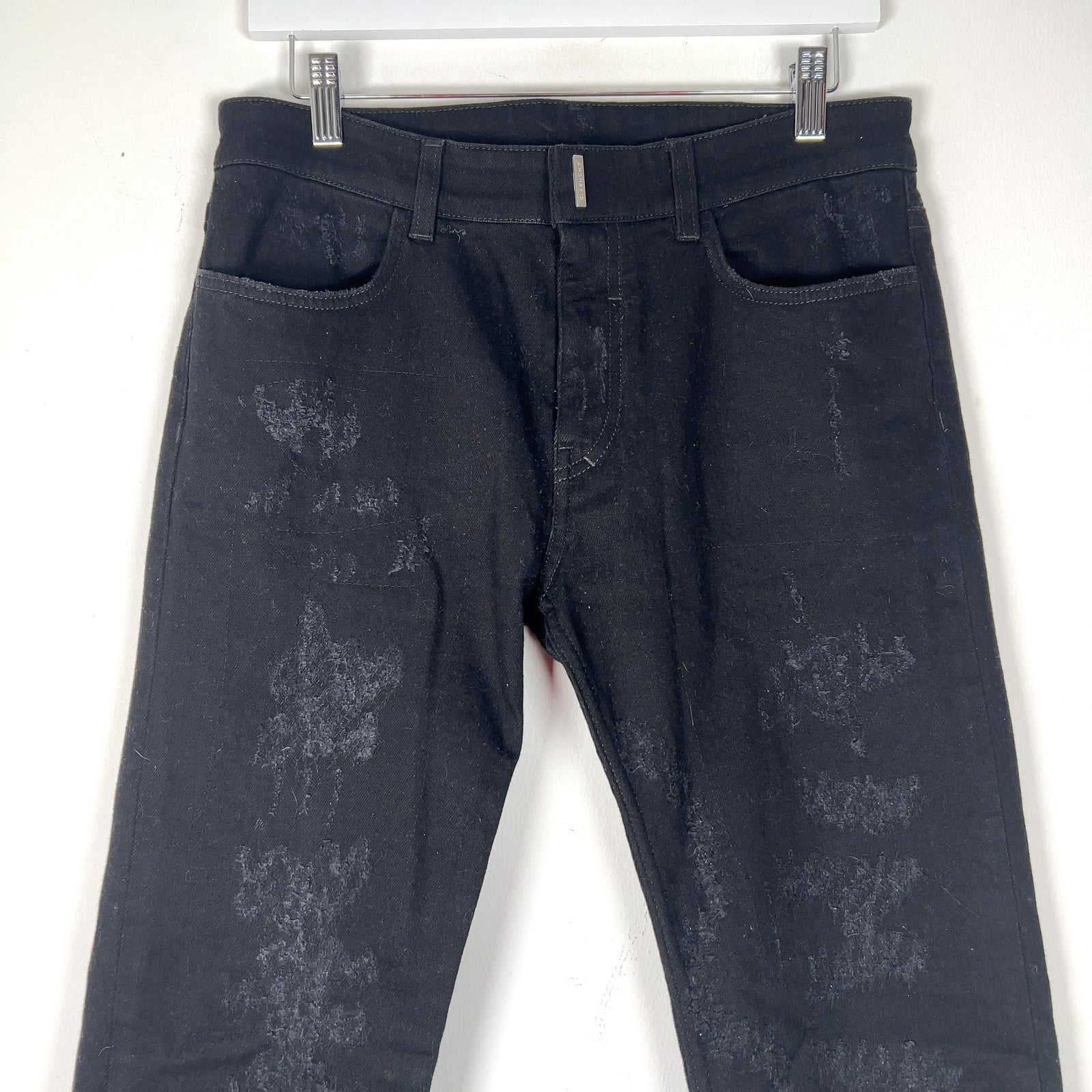 Givenchy Distressed Black Skinny Jeans