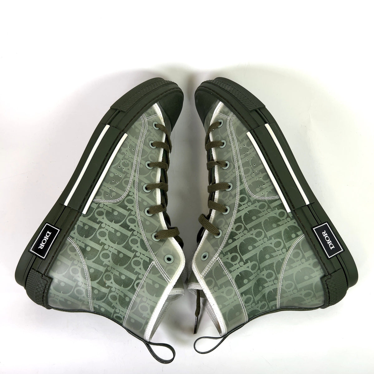 Dior B23 Green Oblique High-Top Sneakers