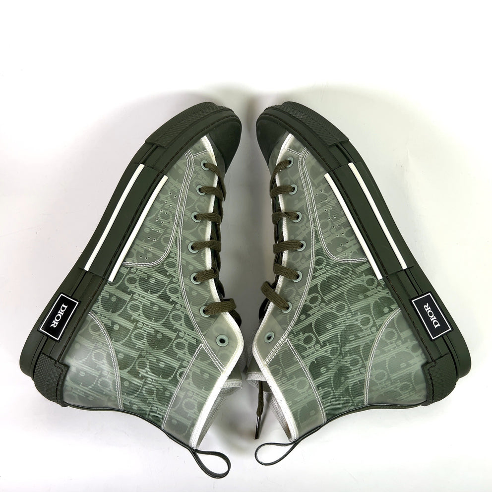 Dior B23 Green Oblique High-Top Sneakers