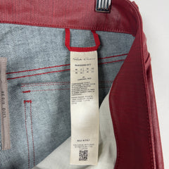 Rick Owens LIDO SS24 'Cardinal Red' Tyrone Cut Waxed Jeans