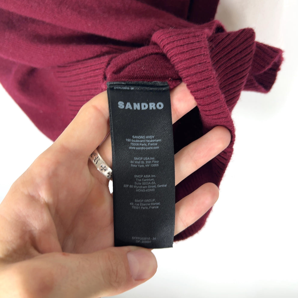 Sandro Knitted Button-Up T-Shirt