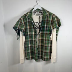 Satoshi Nakamoto Bender Cut Off Flannel Plaid Green