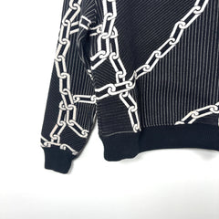 Louis Vuitton Chain Link Striped Black Crewneck