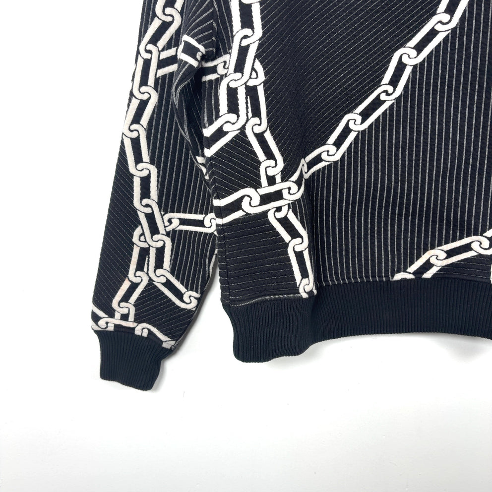 Louis Vuitton Chain Link Striped Black Crewneck