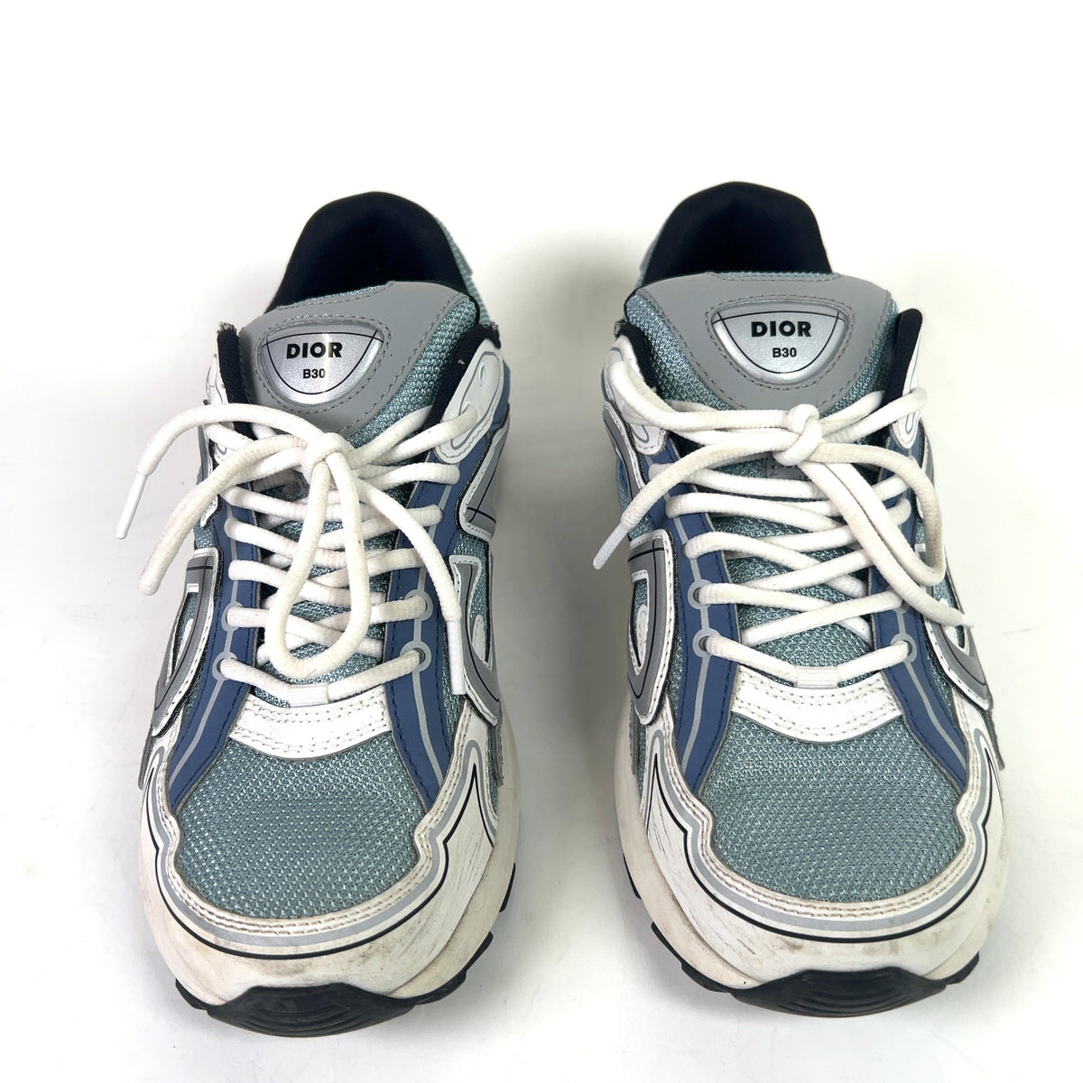 Dior B30 Blue/White Mesh Microfiber Low-Top Sneakers