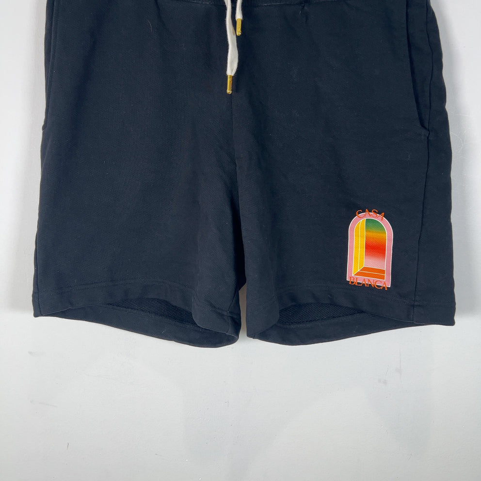Casablanca Pink Outline Doorway Graphic Cotton Shorts