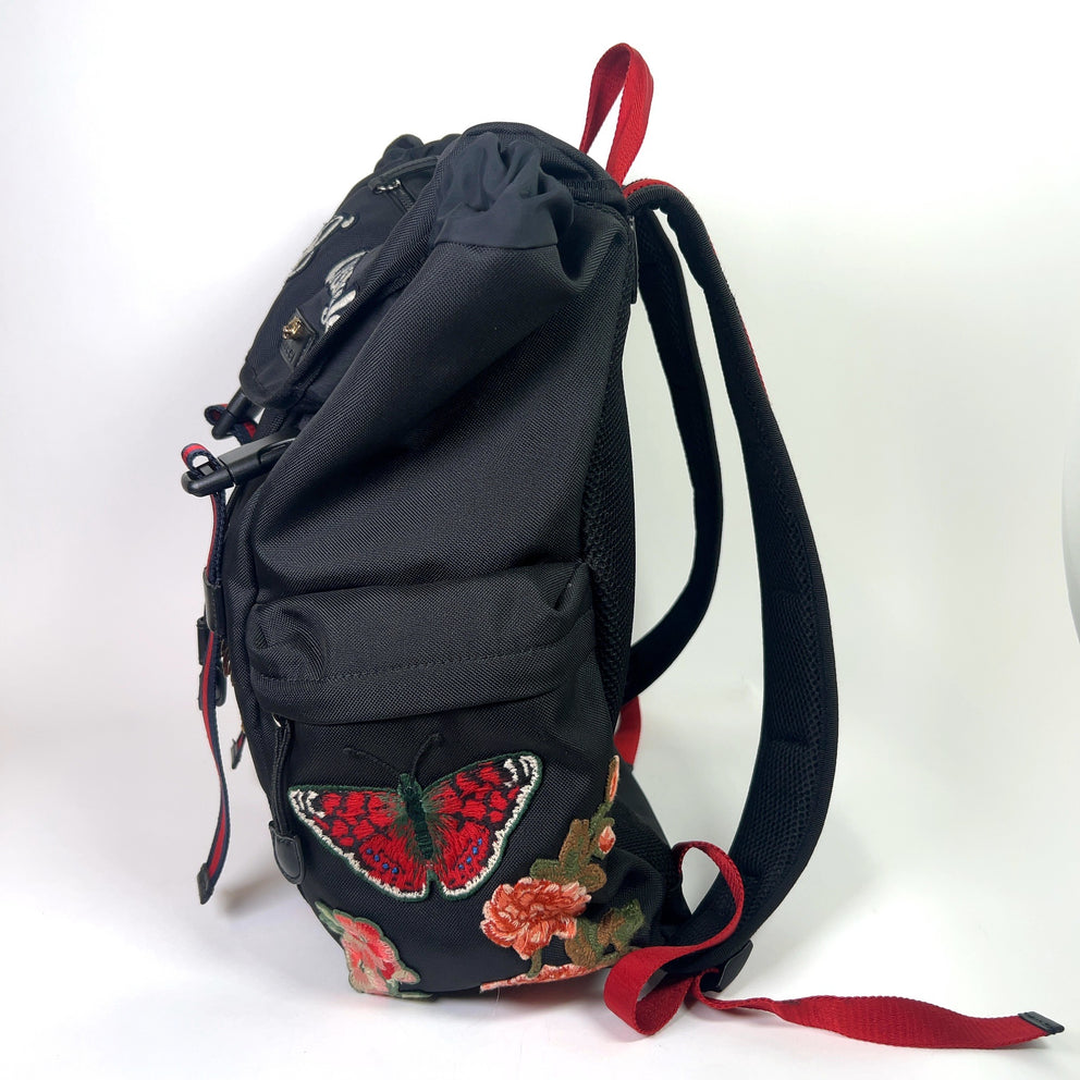 Gucci L'Aveugle Par Amour Techno Canvas Embroidered Backpack