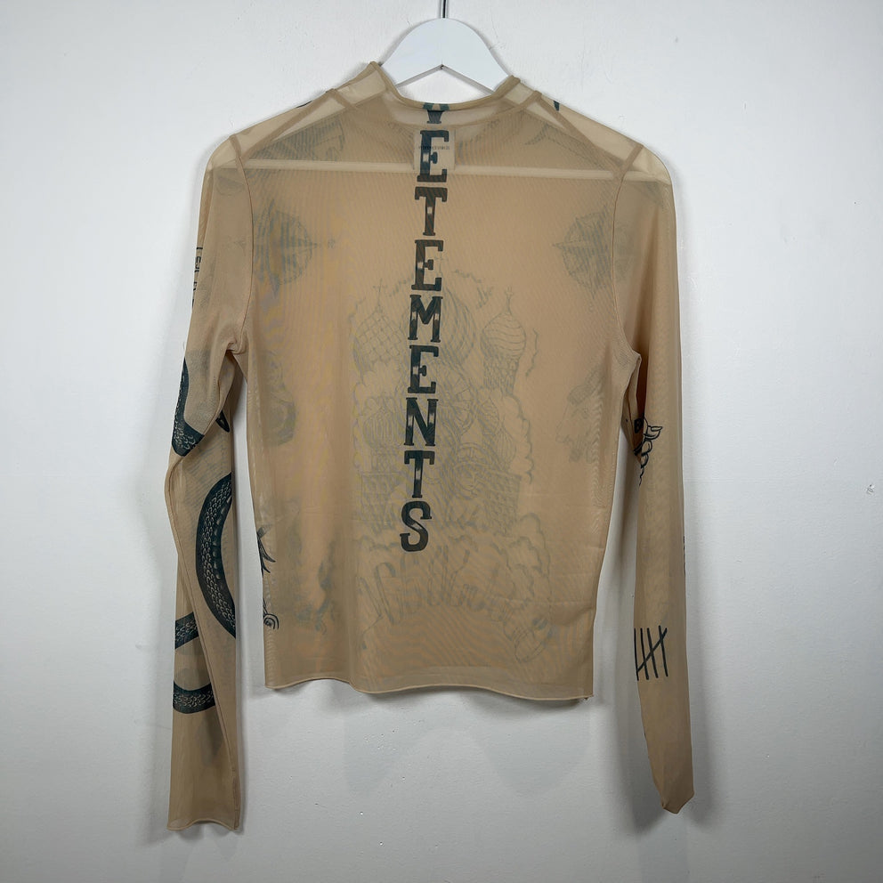 Vetements 'Tattoo' Mesh Long-Sleeve Turtleneck Longsleeve