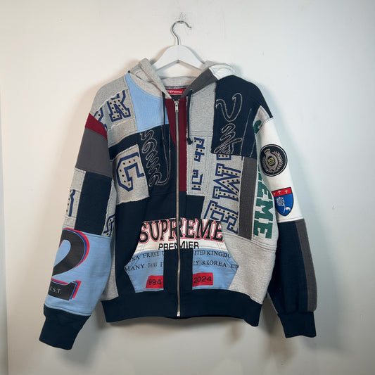 Supreme Patchwork Zip Up Hoodie Size M