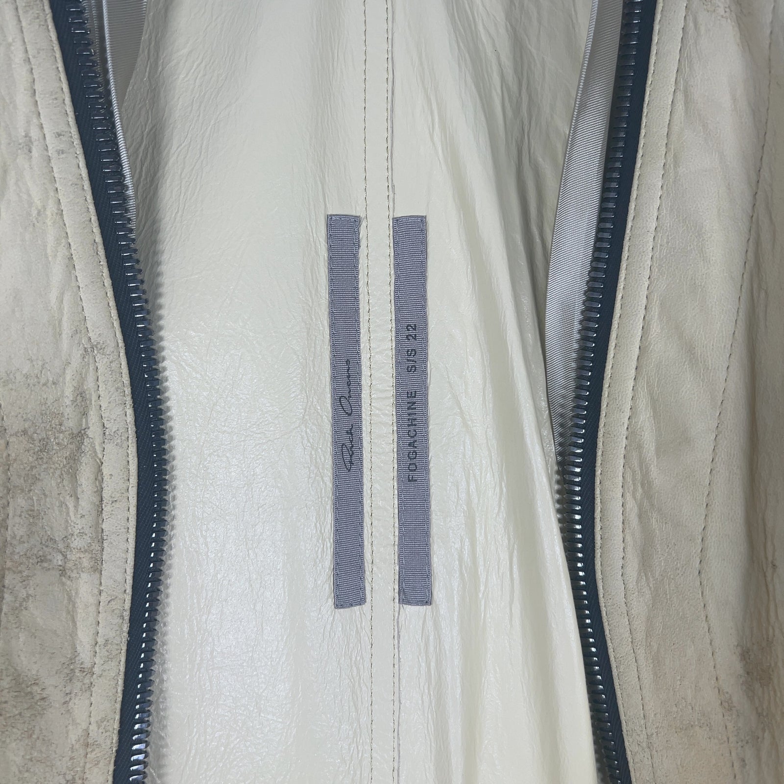 Rick Owens SS22 Fogachine Vanilla Blistered Leather Trench Coat