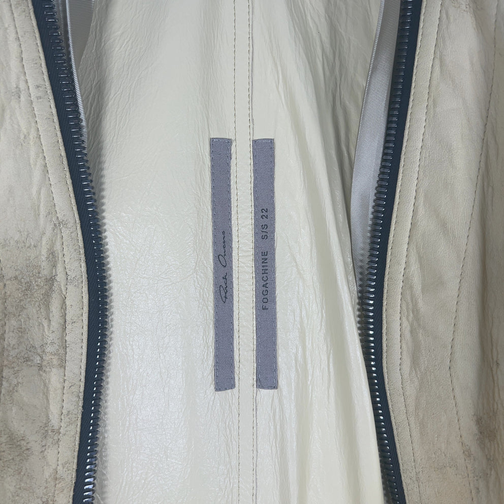 Rick Owens SS22 Fogachine Vanilla Blistered Leather Trench Coat