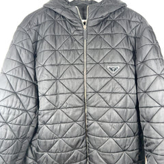 Prada Plaque Logo Quilted Puffer Jacket