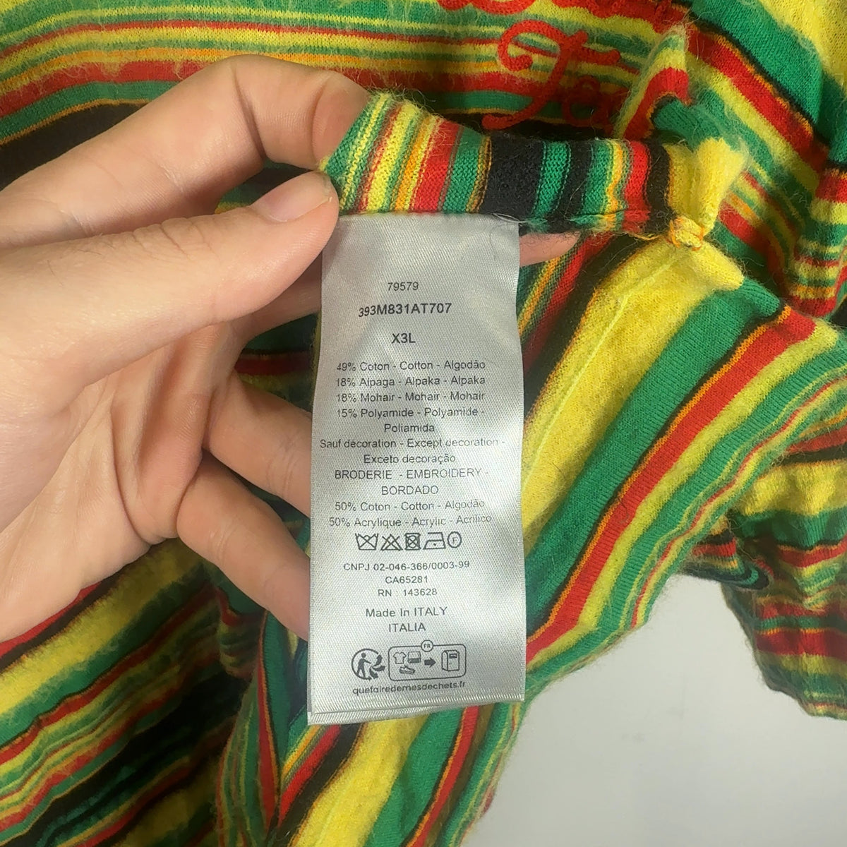 Dior x Denim Tears Mohair Striped Polo
