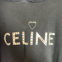 Celine Lucky Lover Studded Logo Hoodie