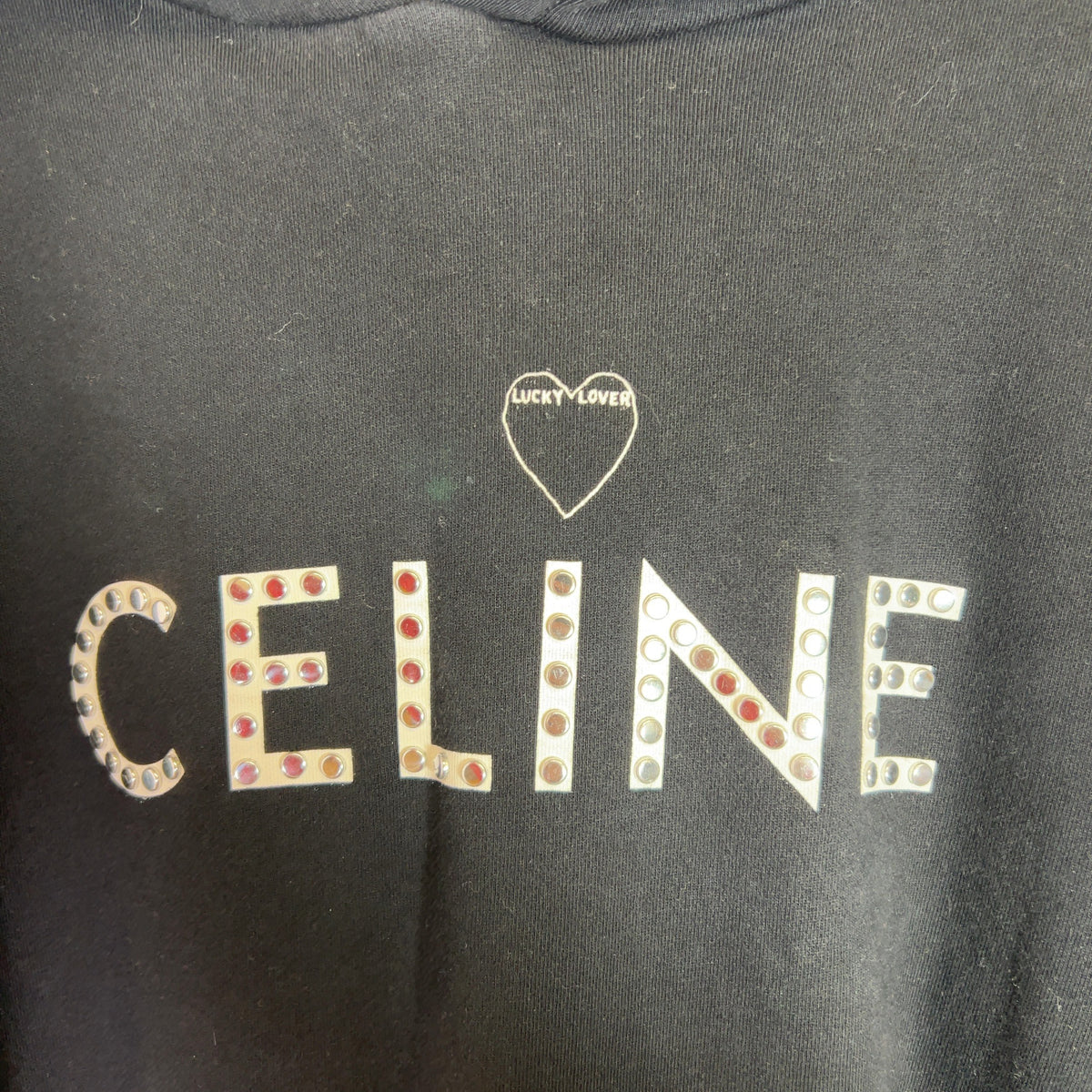 Celine Lucky Lover Studded Logo Hoodie