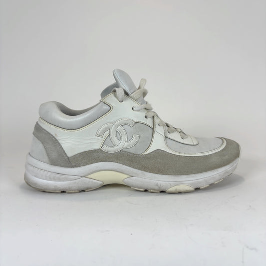 Chanel White Interlocking C Trainers