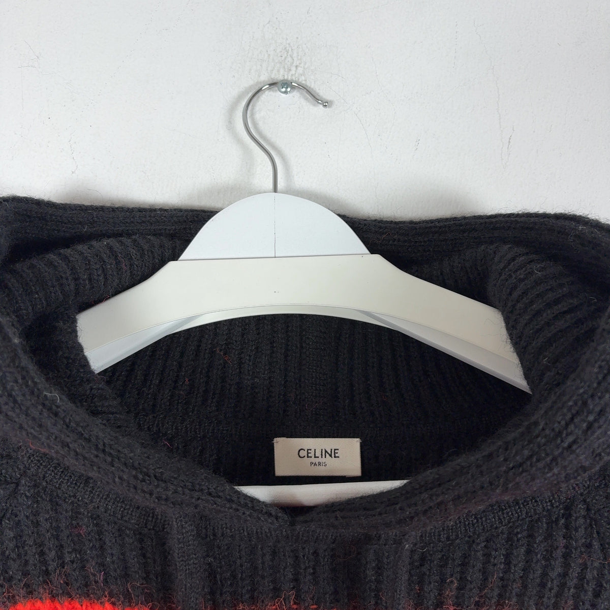 Celine Knitted Logo Jacquard Wool Sweater