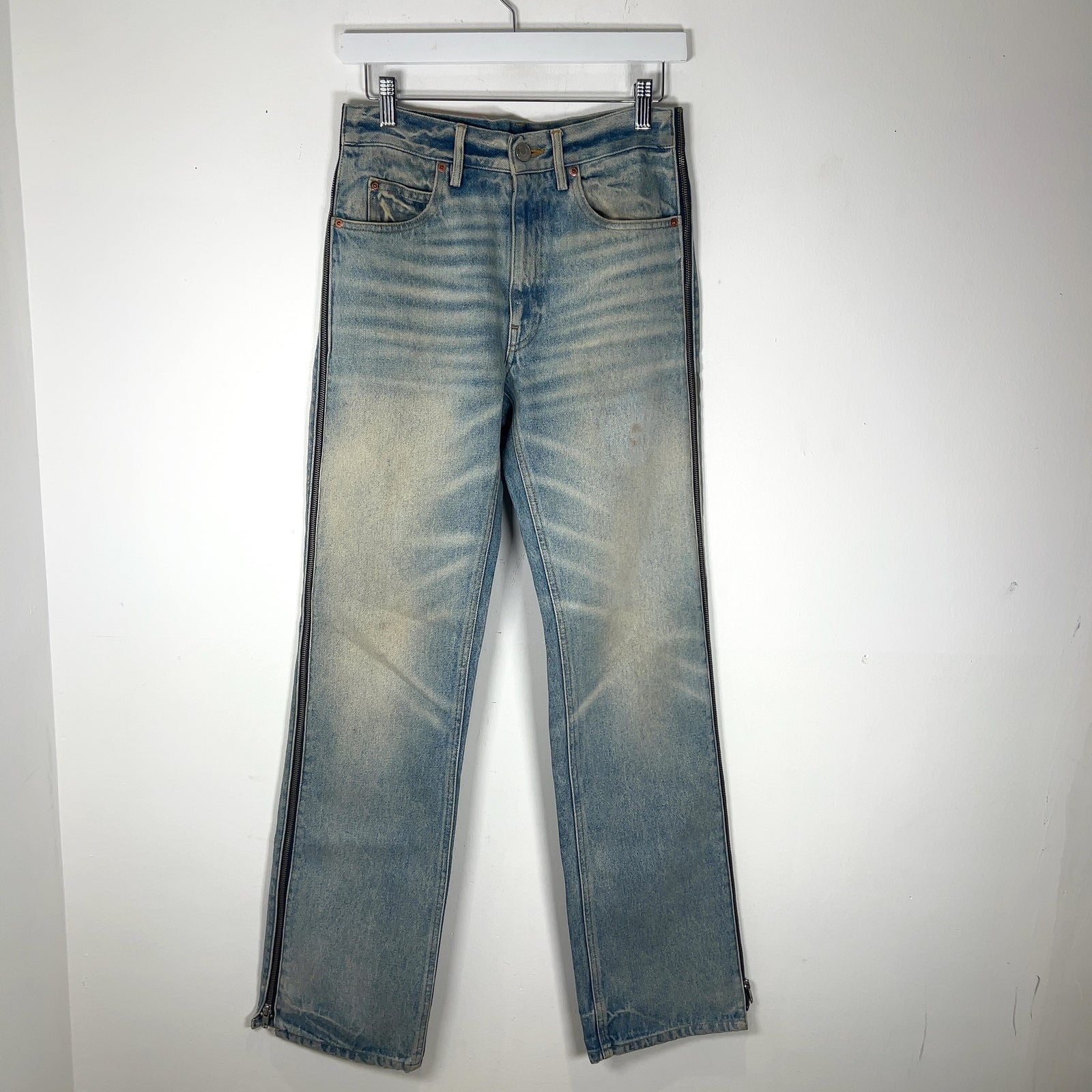 Martine Rose Light Wash Side Zip Jeans