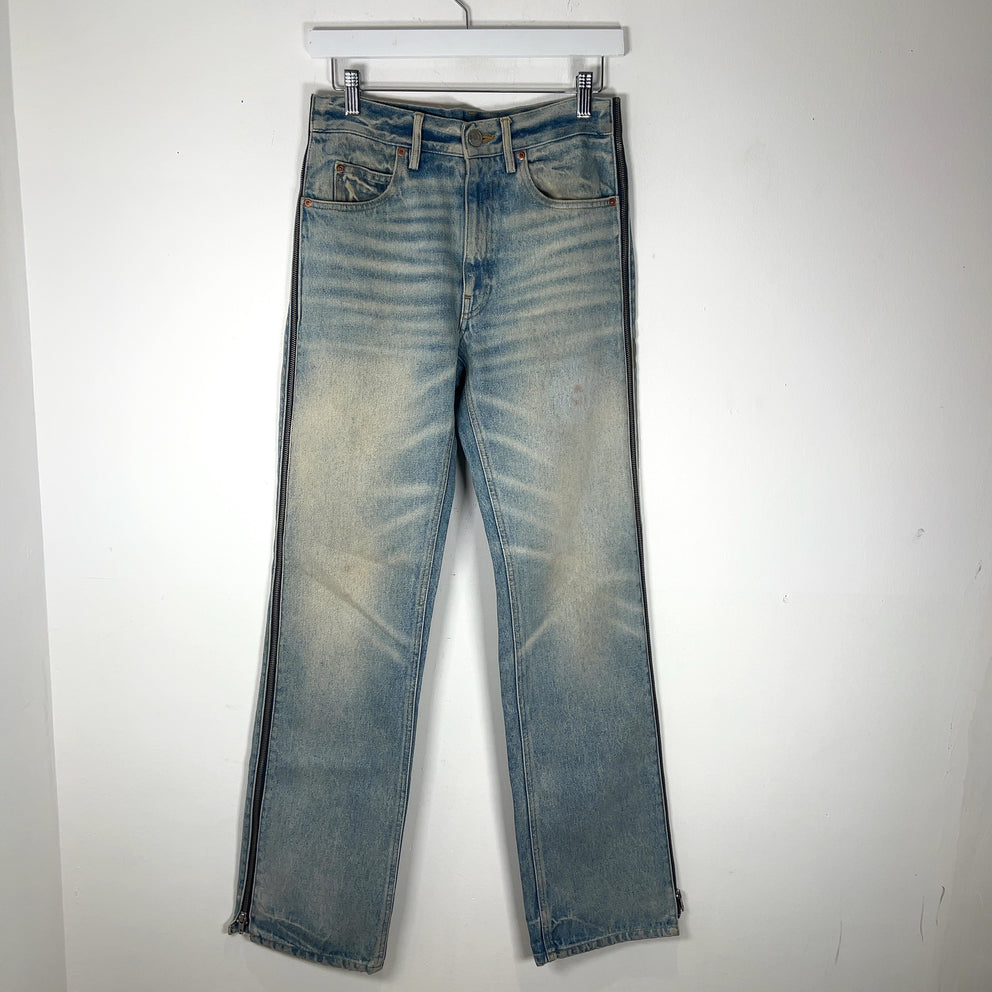Martine Rose Light Wash Side Zip Jeans