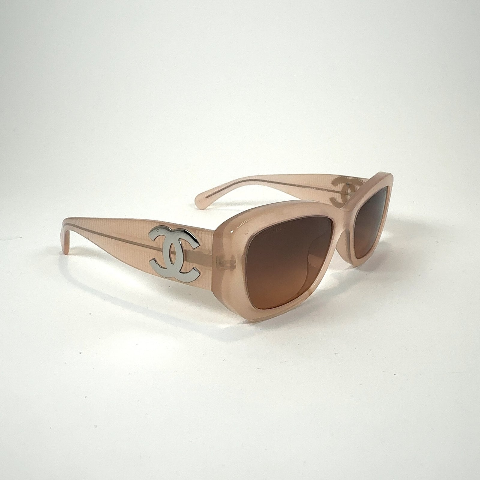 Chanel Peach Acetate CC Sunglasses