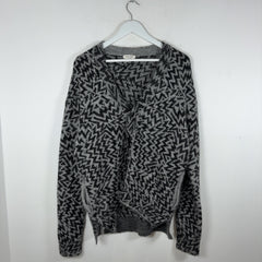 Saint Laurent Zig-Zag Print Wool and Mohair Cardigan
