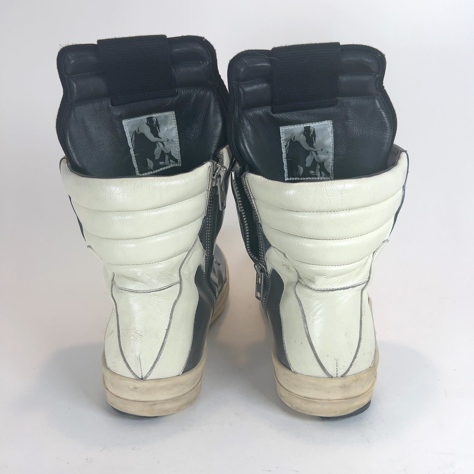 Rick Owens Metallic Geobasket Hightop Sneakers