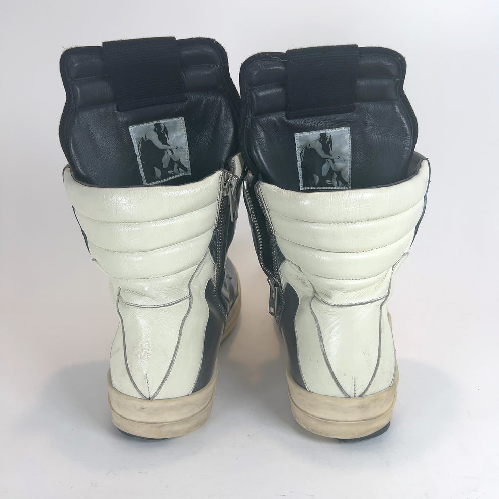 Rick Owens Metallic Geobasket Hightop Sneakers