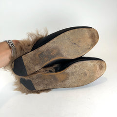 Gucci Leather & Fur 'Horsebit' Mules