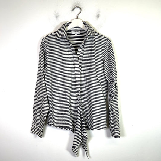 Chanel 2020 Striped Button-Up Shirt