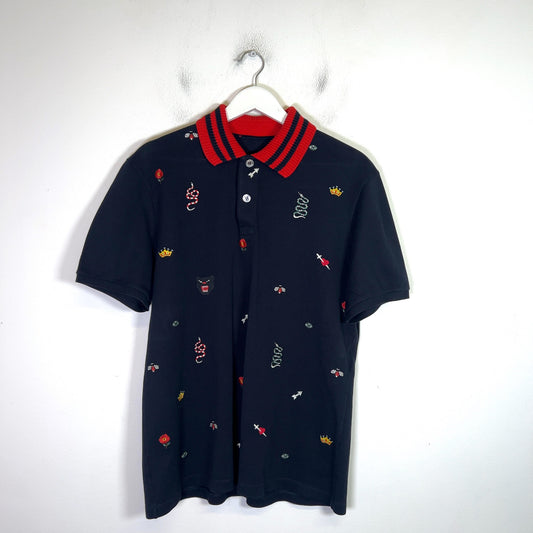 Gucci Multi Logo Embroidered Polo