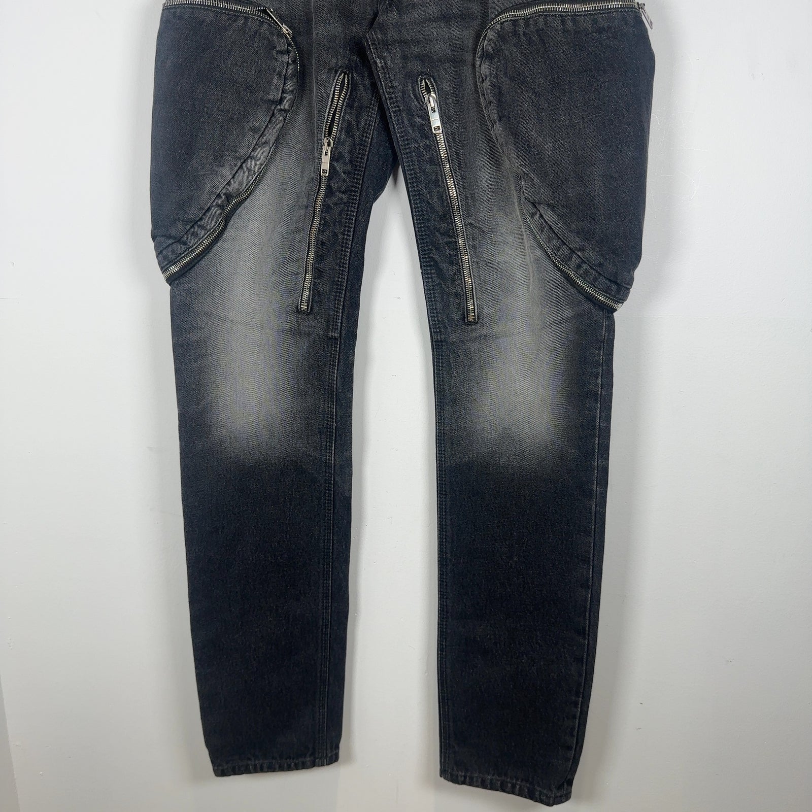 Givenchy Black Wash Cargo Zipper Jeans Size 30