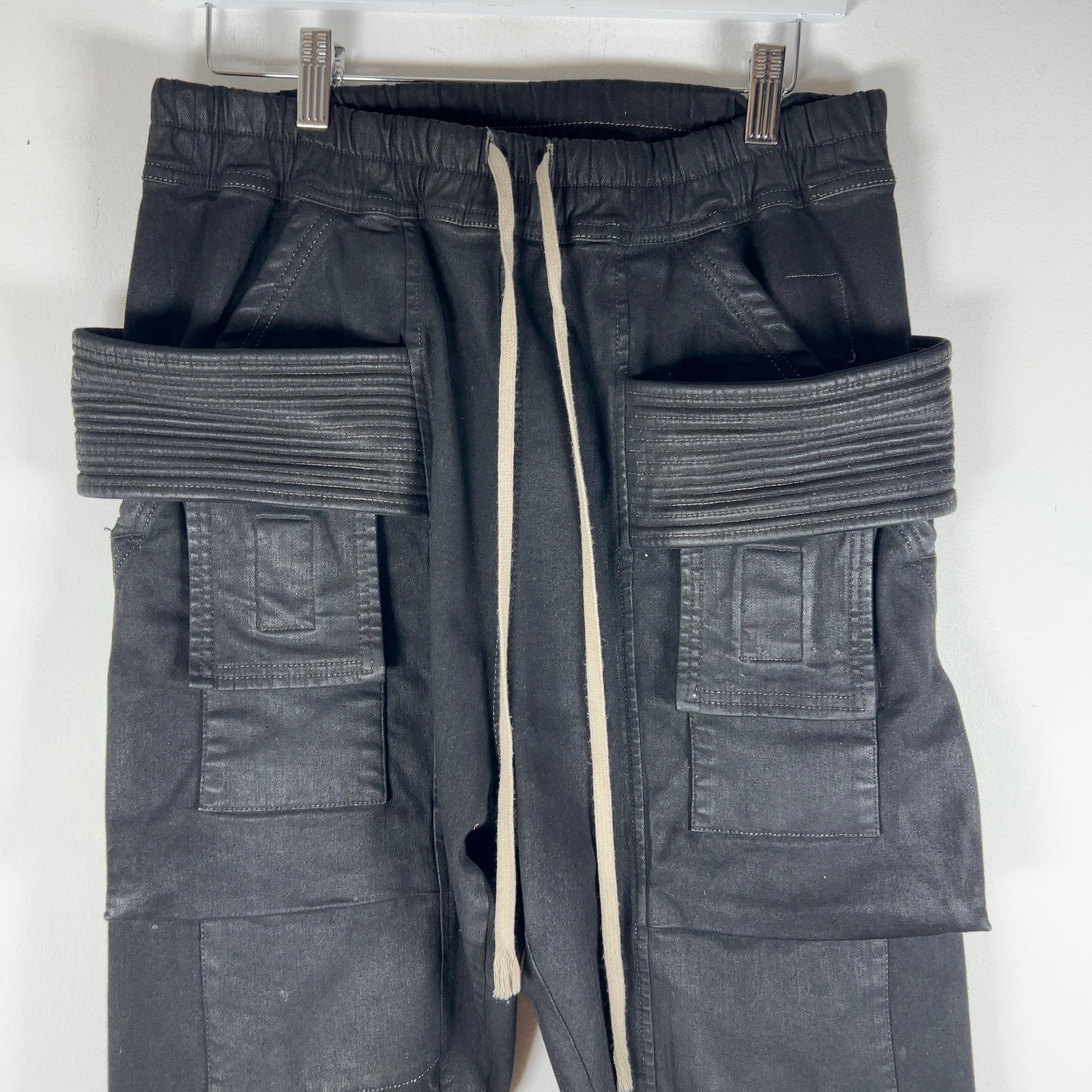 Rick Owens DRKSHDW Waxed Drawstring Creatch Cargo Pants